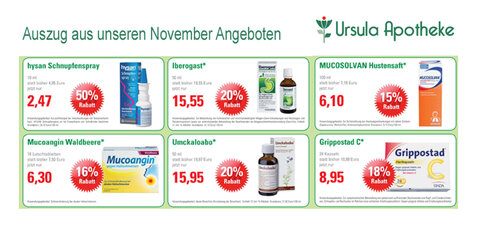 November Angebote der Ursula Apotheke - KÖ3a