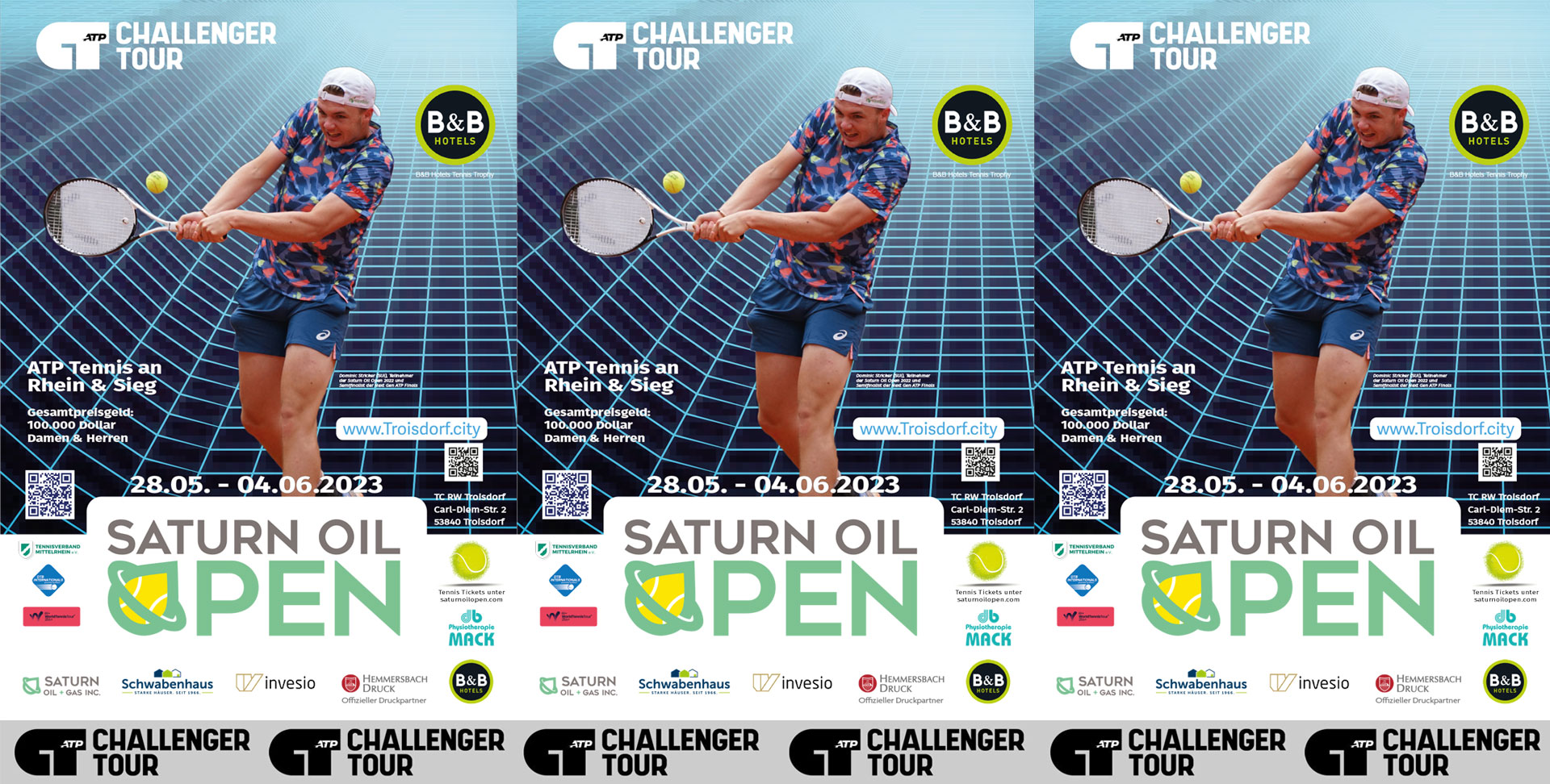 28.05.-04.06.2023 Saturn Oil Open ATP-Tennis an Rhein and Sieg + ITF Damen World Tennis Tour