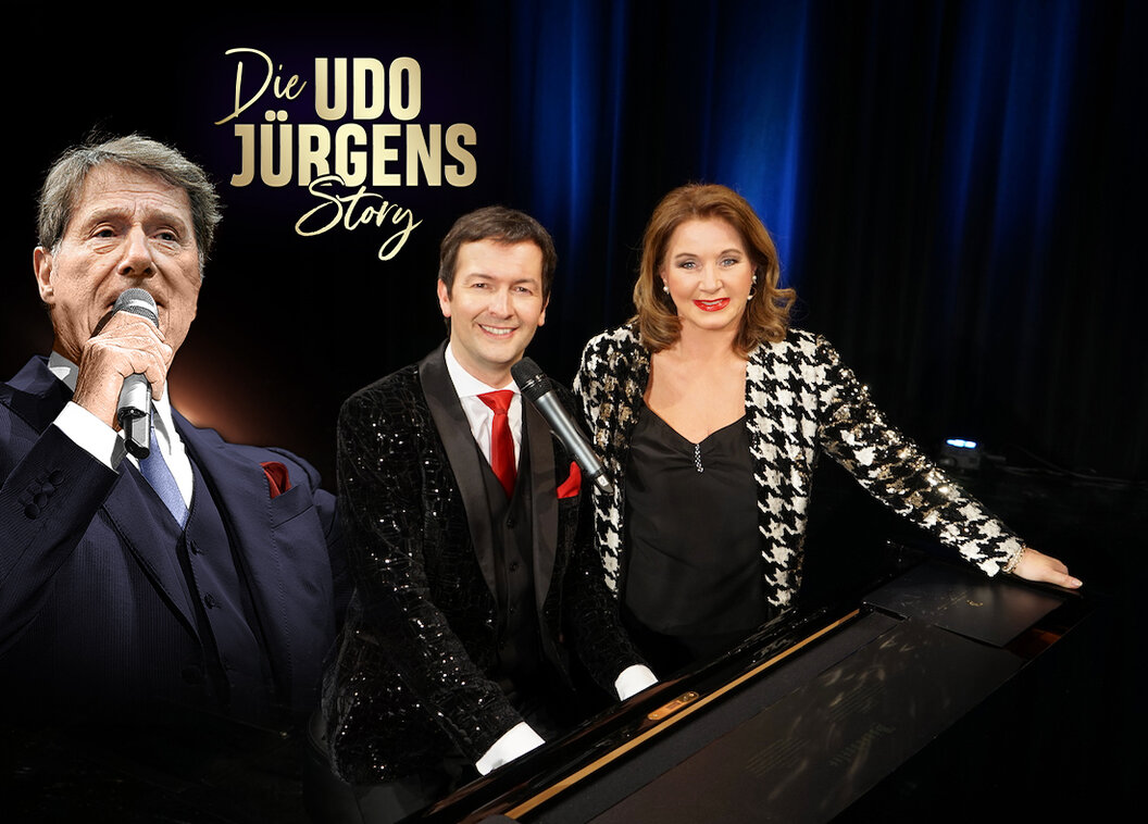 Die Udo Jürgens Story mit Gabriela Benesch & Alex Parker (c) Erich Furrer mit Udo-Jürgens-Foto Die Udo Jürgens Story mit Gabriela Benesch & Alex Parker (c) Erich Furrer mit Udo-Jürgens-Foto
