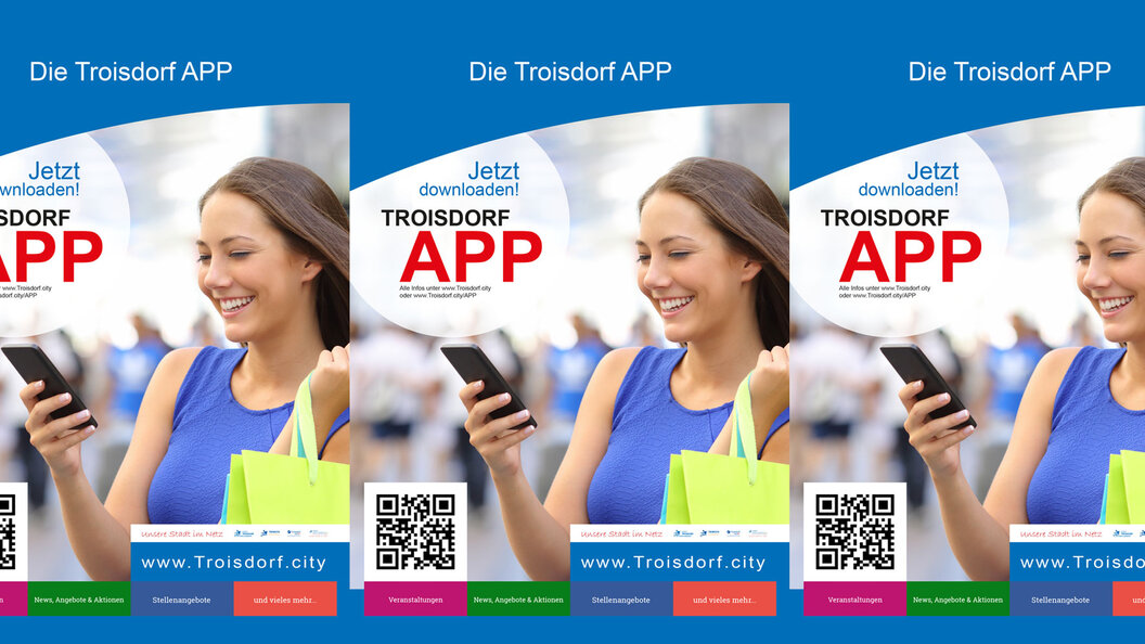 Die Troisdorf-App. Hier downloaden.
