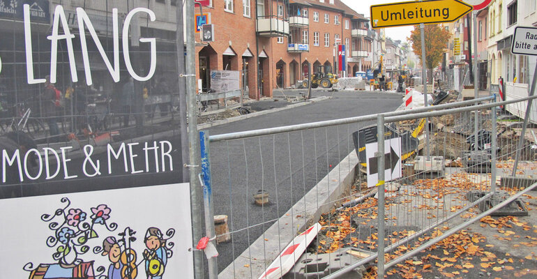 Sanierung Abschnitt II - Blick in Richtung Peek & Cloppenburg / Stand Oktober 2015