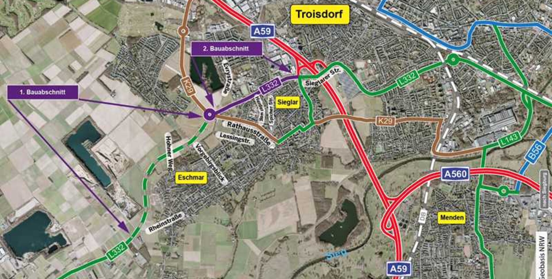 Troisdorf City | Bau der Umgehungsstraße L332n: Straßen.NRW informiert mit  Flyer | Rathaus der Stadt Troisdorf
