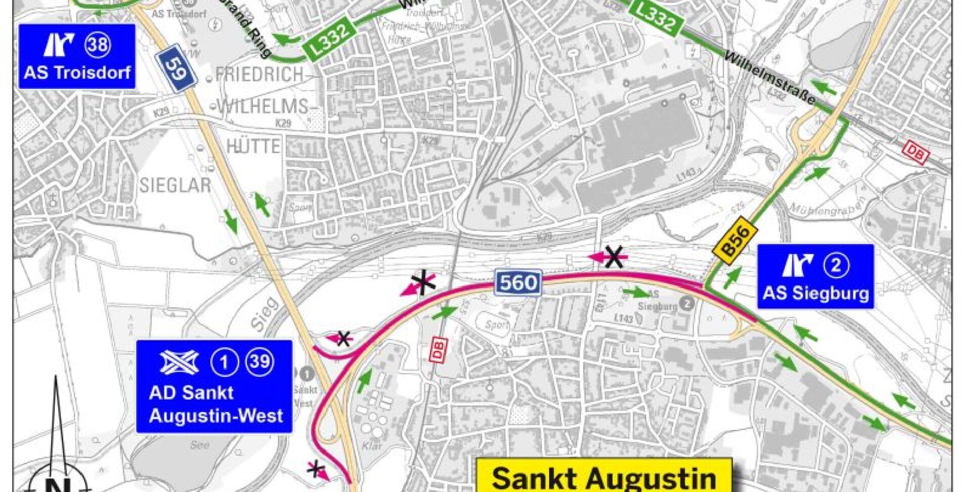 Troisdorf City | Fahrbahnsanierungen auf L 269 und A 560: Halbseitige  Sperrung zwischen Mondorf und Beuel | Rathaus der Stadt Troisdorf