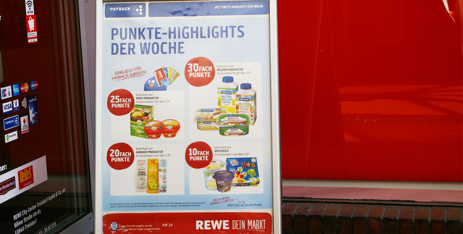 Troisdorf City Payback PunkteHighlights bei Rewe REWE Supermarkt