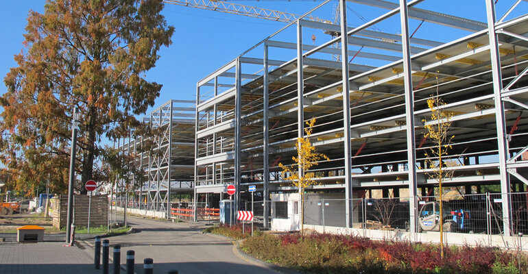 Stadthalle Troisdorf - Parkhaus im Bau