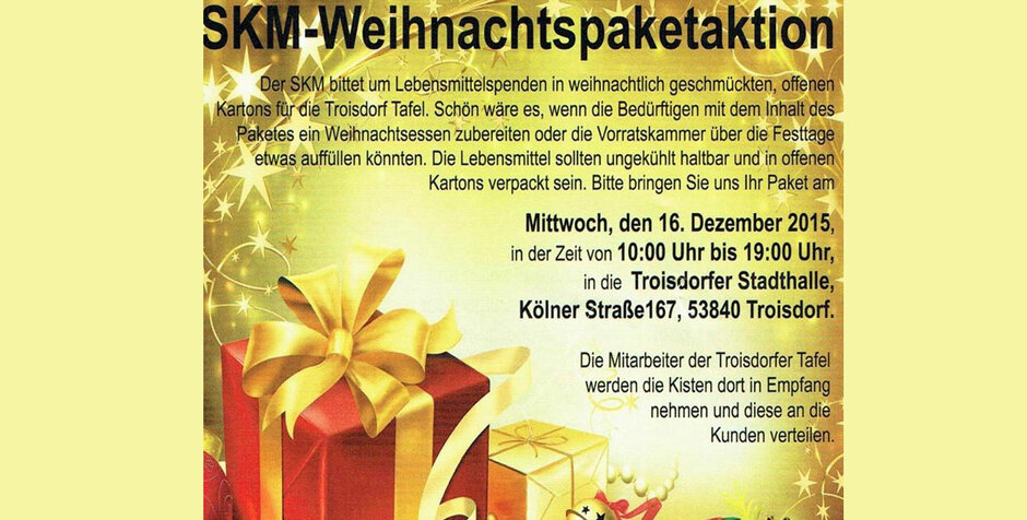 Troisdorf City Weihnachtspaketaktion Der Troisdorfer Tafel